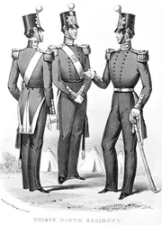 Altes 54. Fußregiment (2. Bataillon Dorset Regiment) Anfang des 19. Jahrhunderts